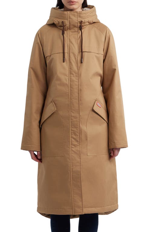 Shop Hunter Jane Canvas Padded Longline Coat In British Tan