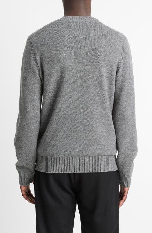 Shop Vince Classic Wool & Cashmere Crewneck Sweater In Medium Grey