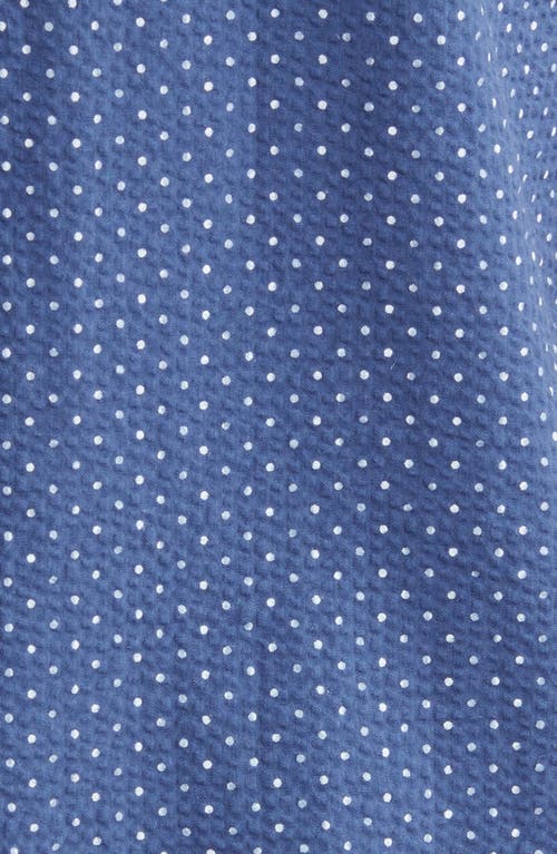 Shop Brooks Brothers Sport Fit Polka Dot Short Sleeve Cotton Shirt In Navydot