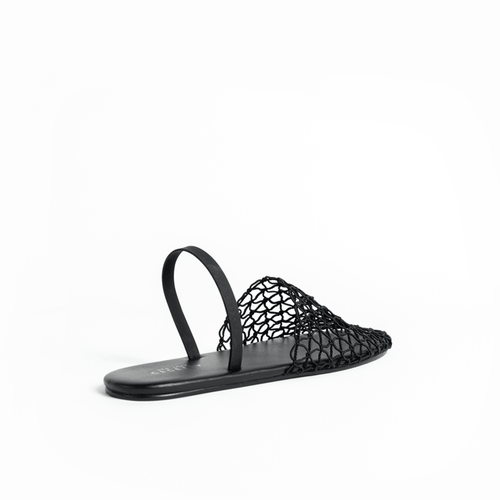 Shop Cecelia New York Aria Woven Slingback Slide In Black