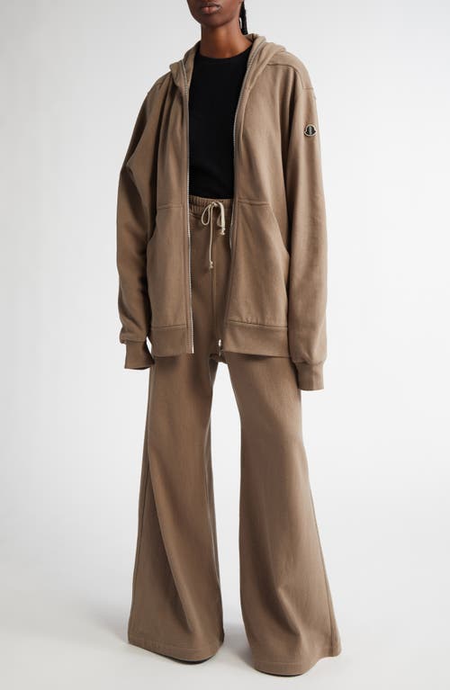 Moncler Belas Wide Leg Cotton Sweatpants In Taupe