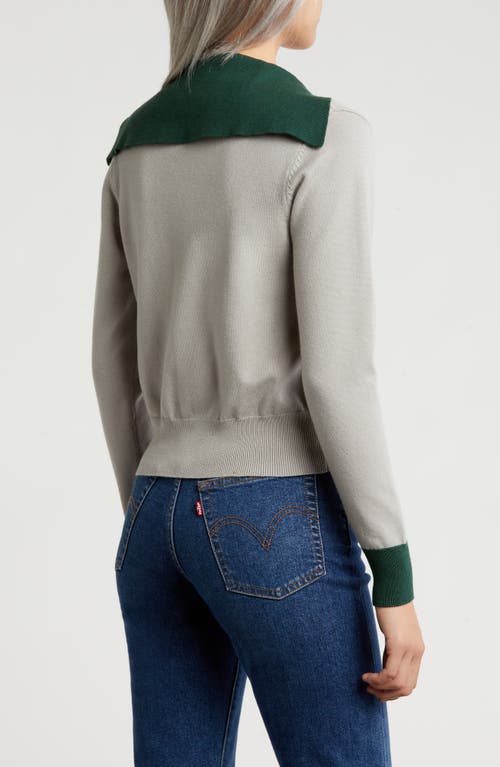 Area Stars Trina Bf Knit Button-up Sweater In Grey Green