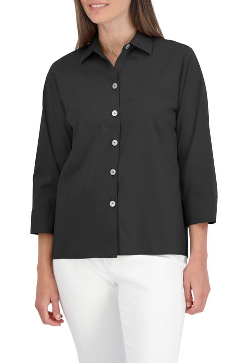 Women's Cotton Blend Button Up Tops