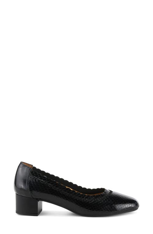 Spring Step Ahmeria Snakeskin Embossed Pump In Black Patent