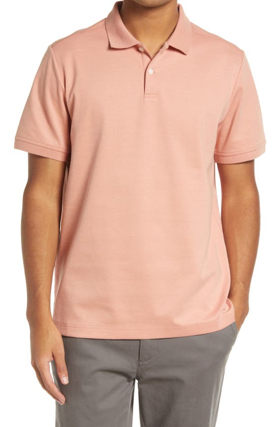 Nordstrom Tech-smart Piqué Polo In Pink Glass