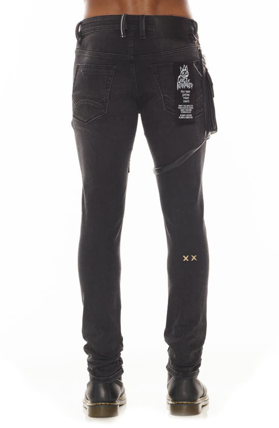 Shop Cult Of Individuality Punk Super Skinny Jeans With Leg Harness In Mixer