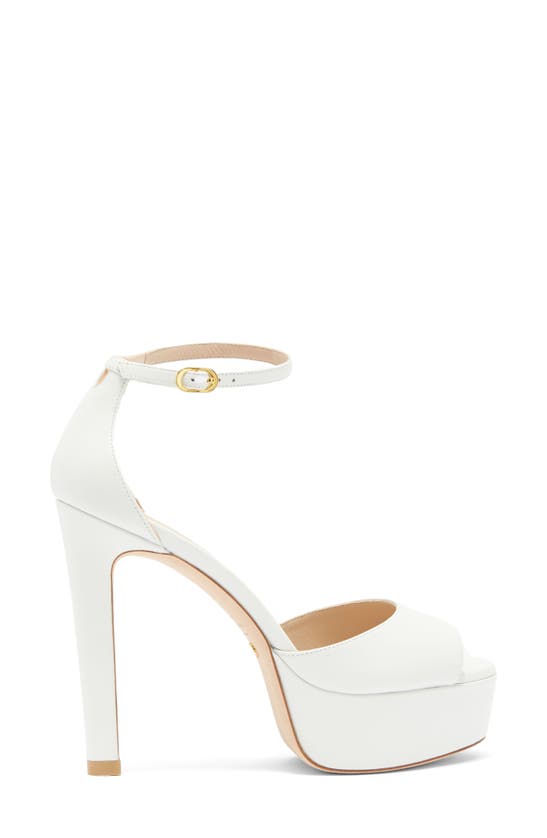 Stuart Weitzman Disco Platform Sandal In White