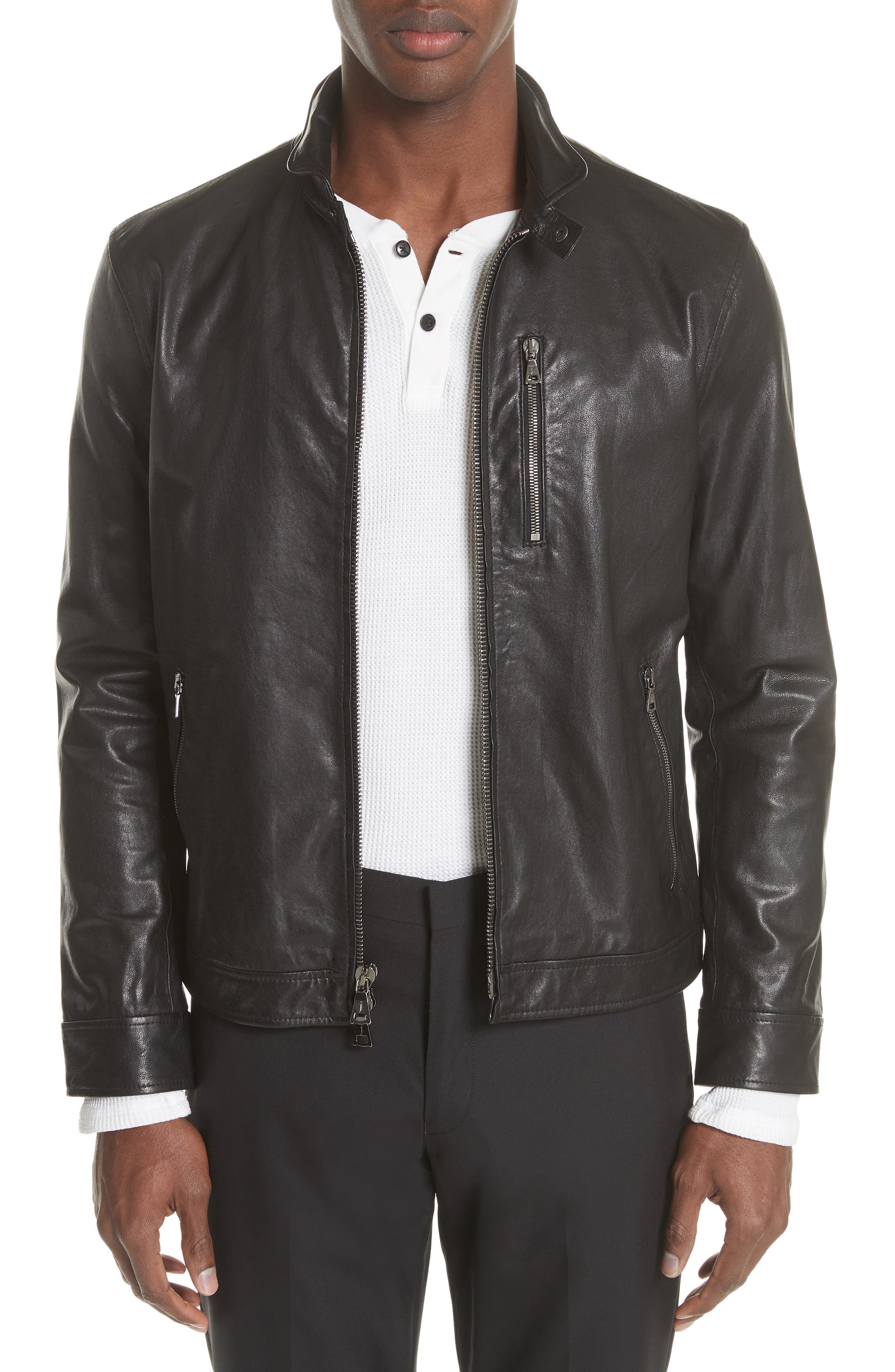 john varvatos leather shirt