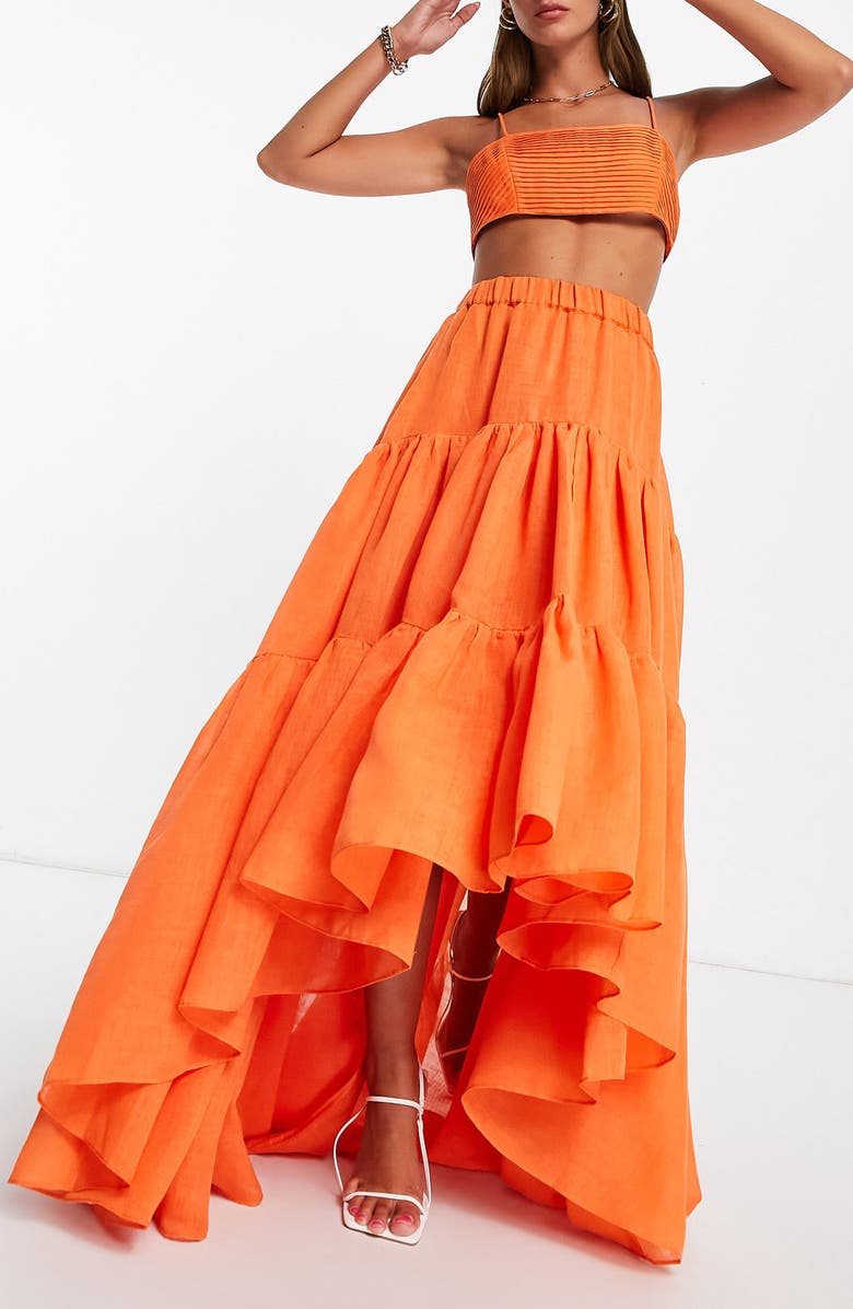 ASOS DESIGN Co-Ord Tiered Voile Maxi Skirt, Main, color, 