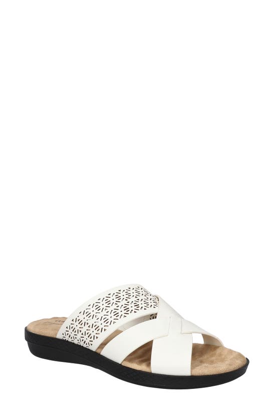 Shop Easy Street Coho Lasercut Slide Sandal In White