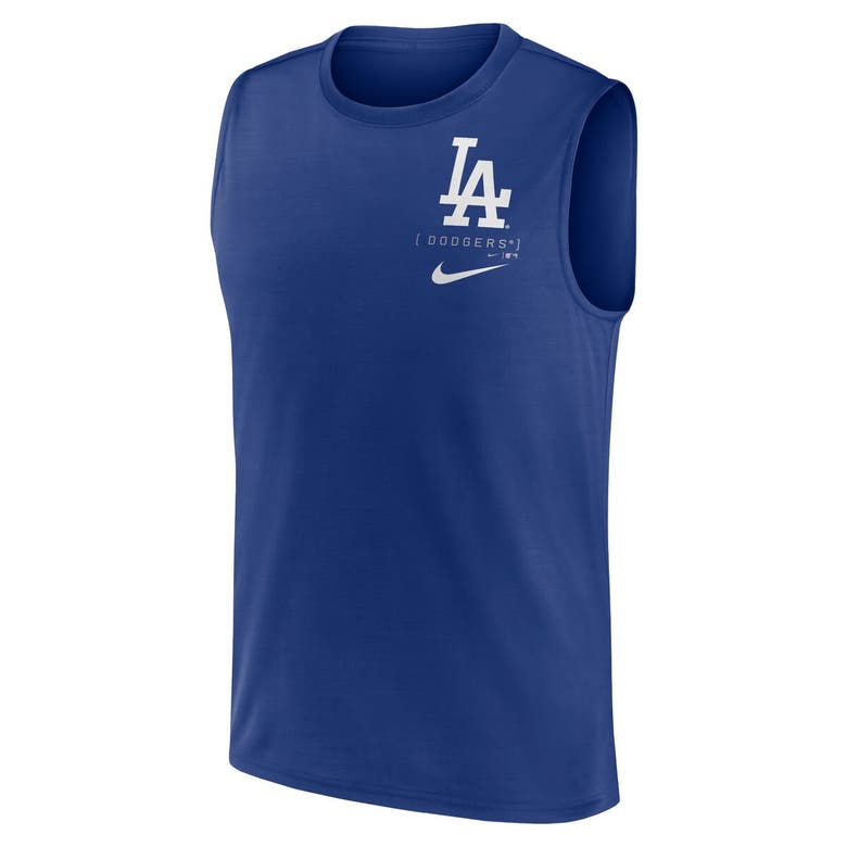 Shop Nike Royal Los Angeles Dodgers Large Logo Muscle Tank Top