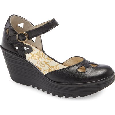 Fly London Yuna Wedge Pump, Black
