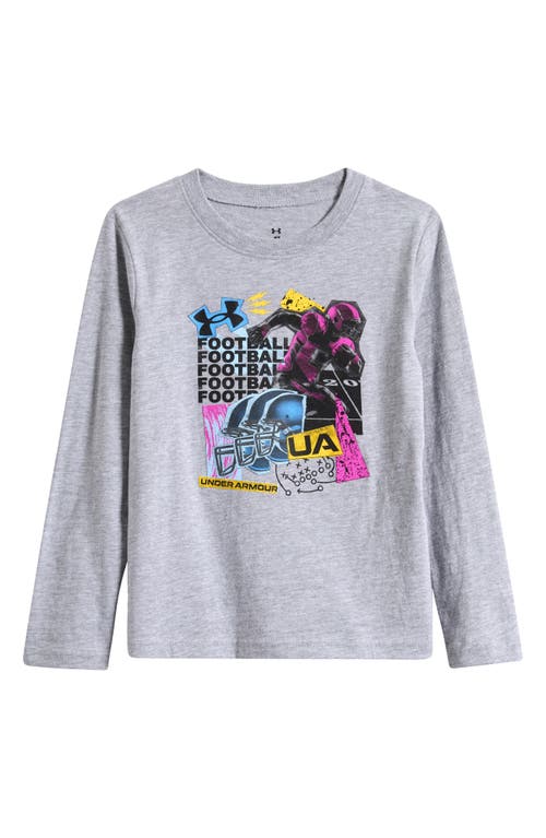 Under Armour Kids' UA Collage Player Long Sleeve Performance Graphic T-Shirt in Mod Gray 