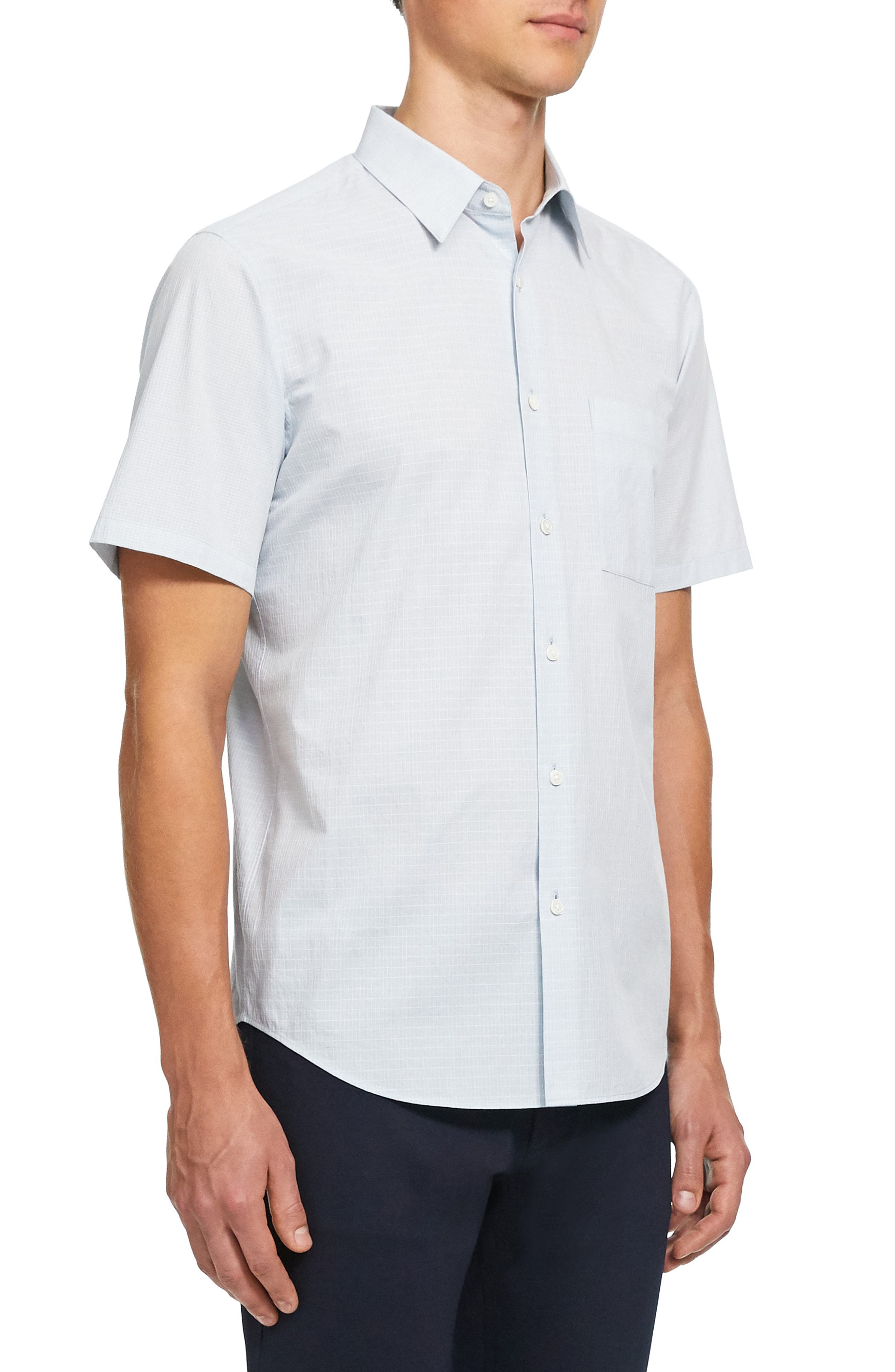 Theory Irving Column Slim Fit Short Sleeve Button Up Shirt Hautelook