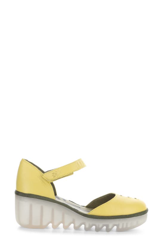 Shop Fly London Biso Wedge Pump In 020 Yellow Ceralin