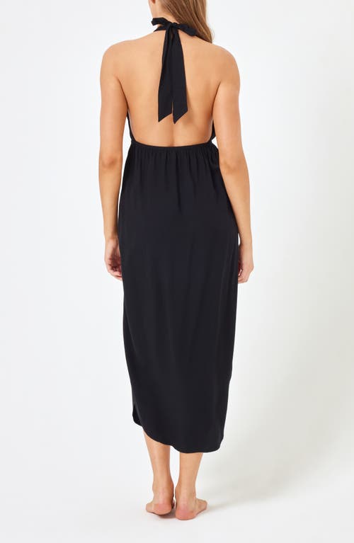 Shop L*space Lspace Marina Halter Cover-up Dress In Black