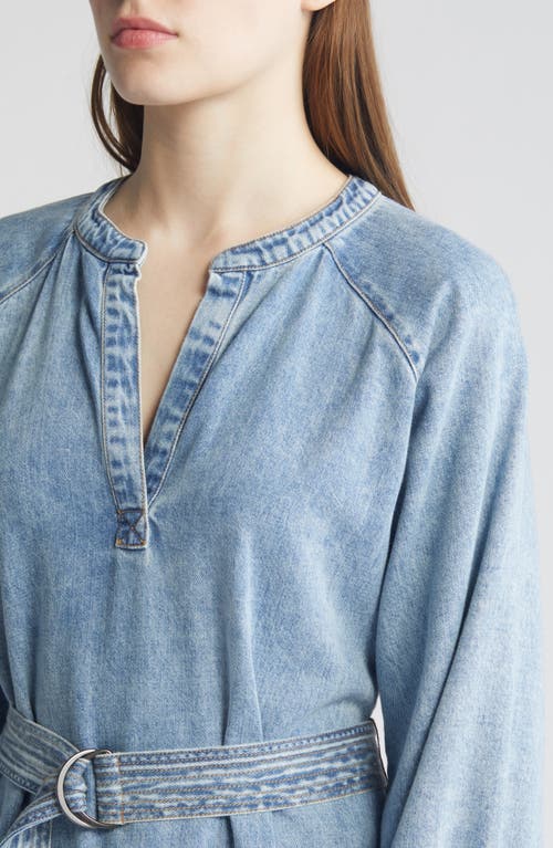 Rails Lila Long Sleeve Belted Denim Dress In Faded Indigo