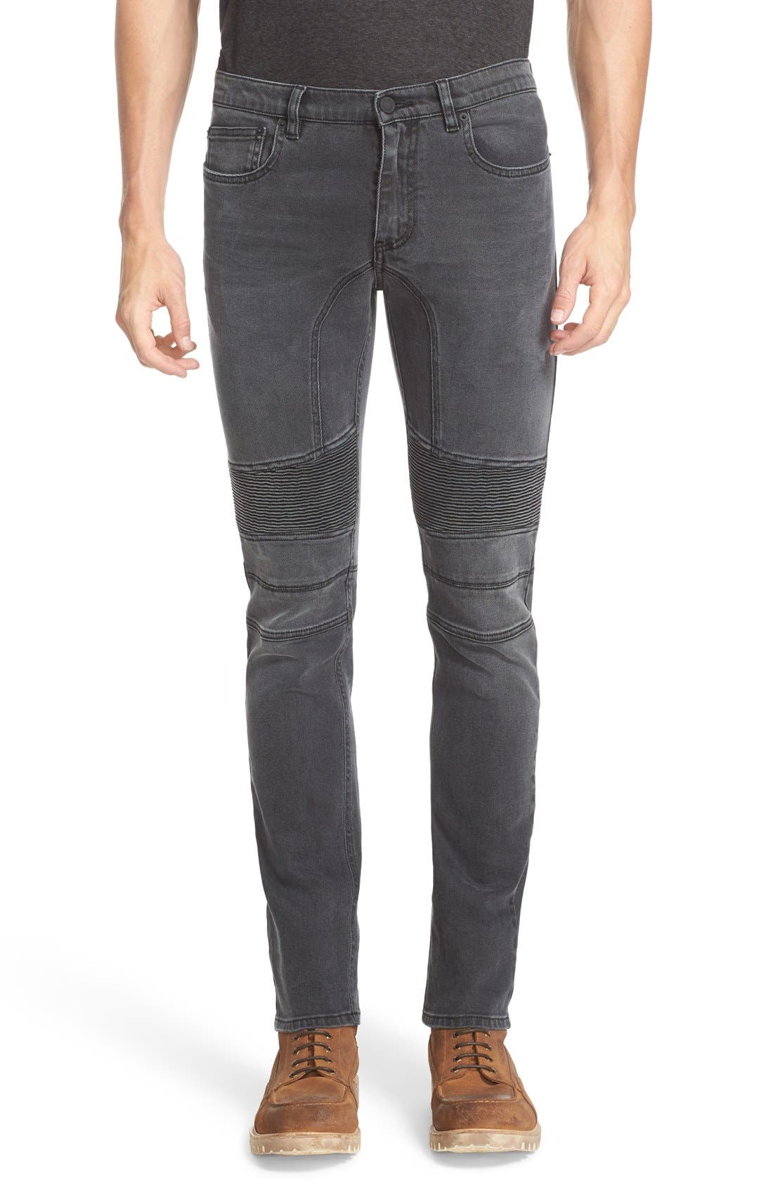 Belstaff Eastham Slim Fit Stretch Denim Moto Jeans (Charcoal) Nordstrom
