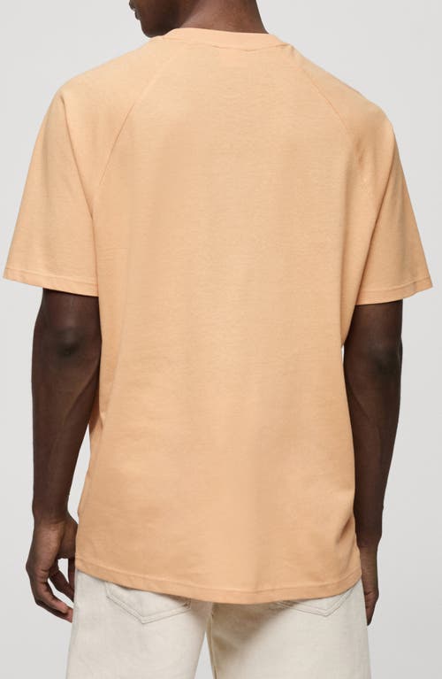 Shop Mango Relaxed Fit Cotton & Linen T-shirt In Orange