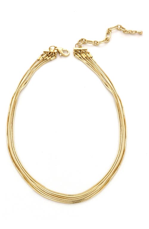 Panacea Multirow Snake Chain Necklace In Gold