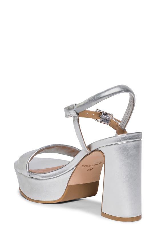 Shop Bernardo Footwear Ventura Ankle Strap Platform Sandal In Silver
