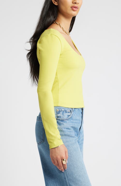 Shop Open Edit Smooth Edit Scoop Neck Top In Yellow Celery