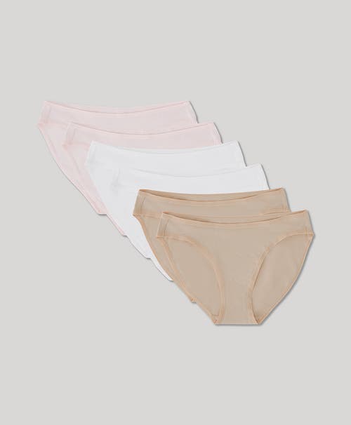Pact Organic Cotton Everyday Classic Fit Bikini 6-pack In Neutrals
