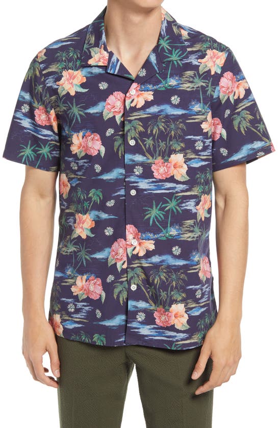 NN07 MIYAGI 5236 FLORAL SHORT SLEEVE BUTTON-UP CAMP SHIRT