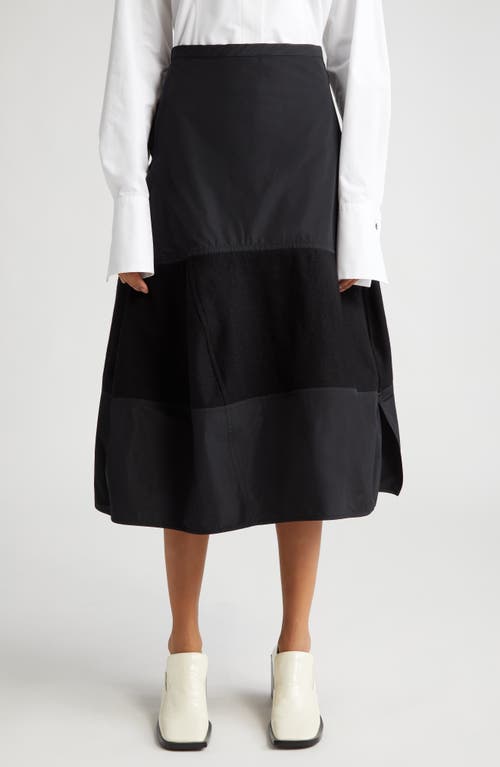 Jil Sander Mixed Media Skirt in Black at Nordstrom, Size 6 Us