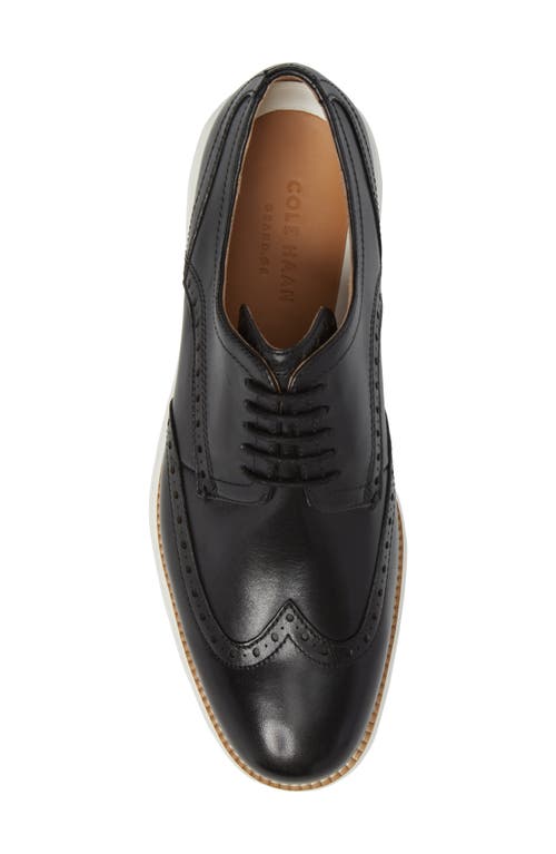 Cole Haan Men's Original Grand Leather Wingtip Oxfords In Black/white Leather