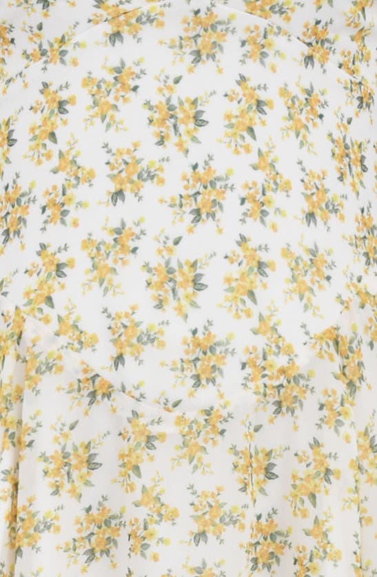 Shop House Of Cb Solada Floral Halter Midi Sundress In Lemon Floral
