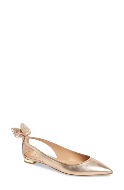 AQUAZZURA Deneuve Bow Pointy Toe Flat