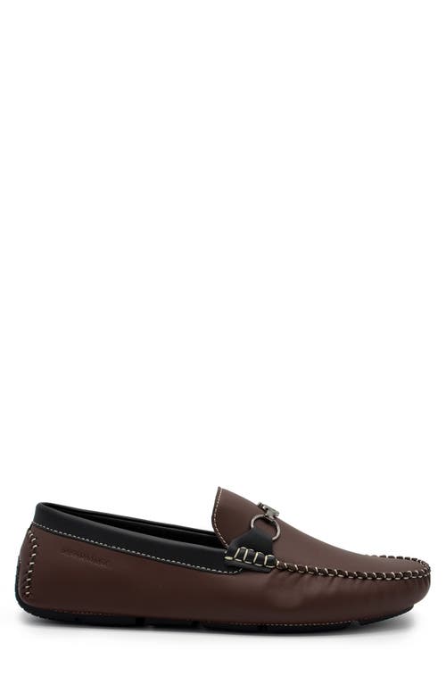 Aston Marc Mens Faux Leather Slip-on Driving Moccasins In Brown