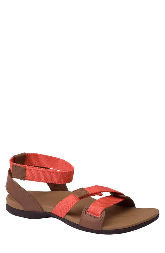 Revitalign Webbed Orthotic Leather Sandal In Rose Porcelain