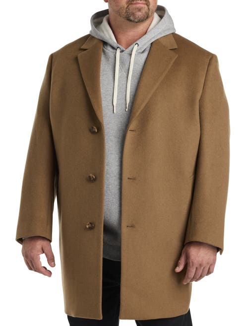 Oak Hill Premium By Dxl Oak Hill Premium Wool-blend Overcoat In Camel