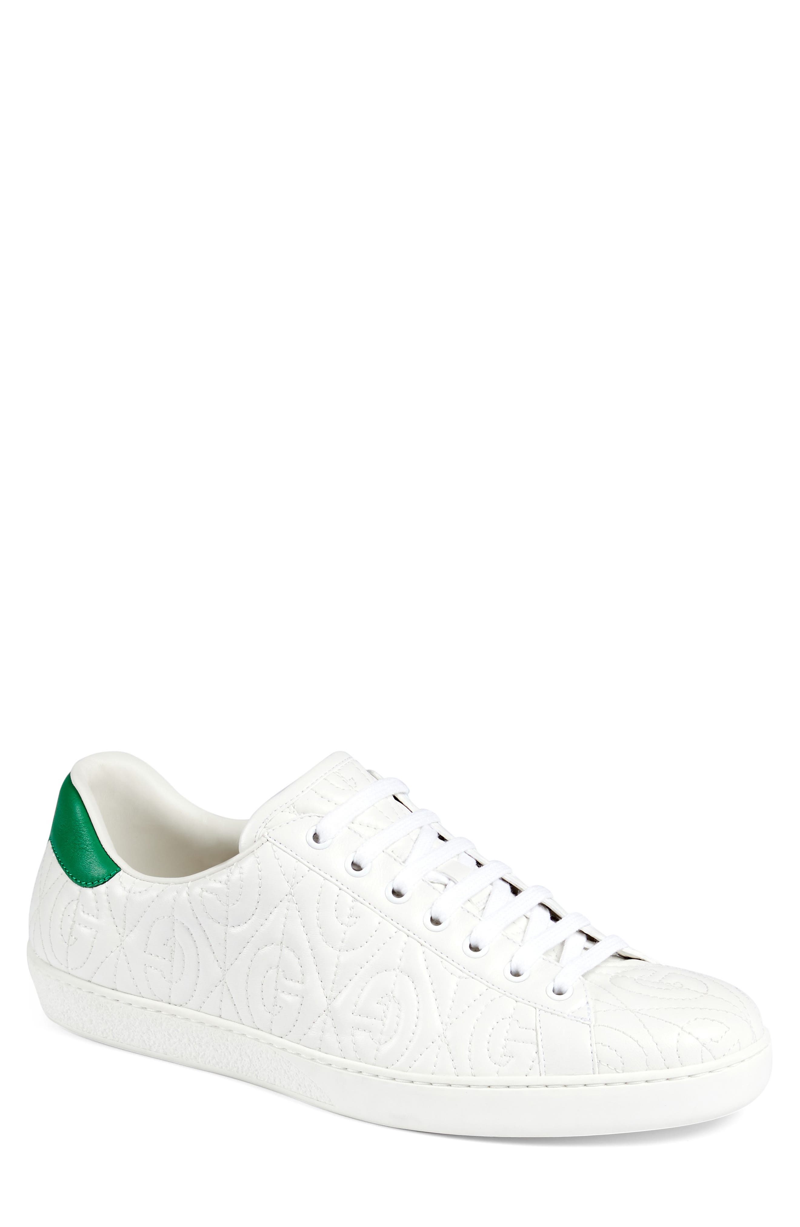 quilted white sneakers