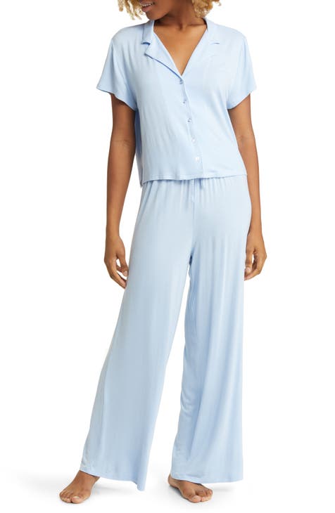 Nite Flite Women's Starry Night Full Sleeve Cotton Pyjama Set - Blue