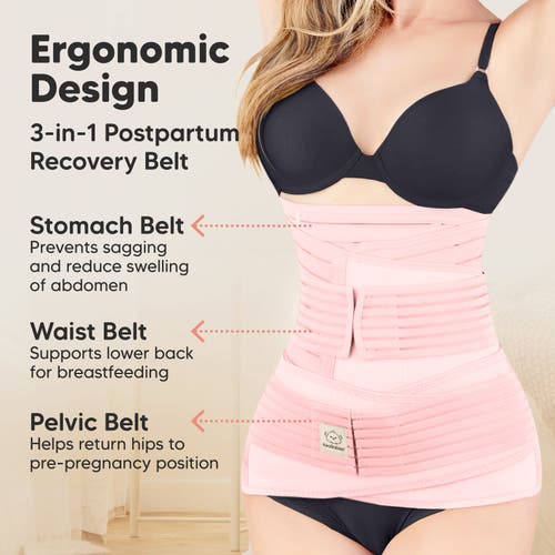 Shop Keababies Revive 3-in-1 Postpartum Recovery Support Belt In Blush Pink