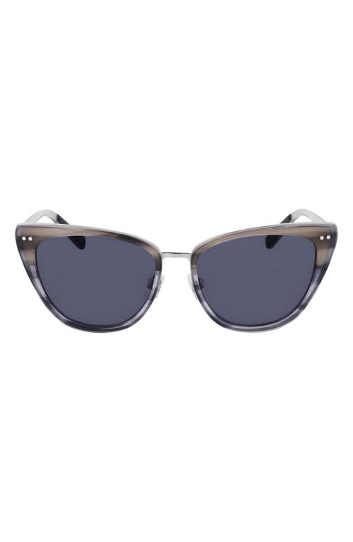 Runwell 55mm Cat Eye Sunglasses in Taupe/Blue Horn Gradient