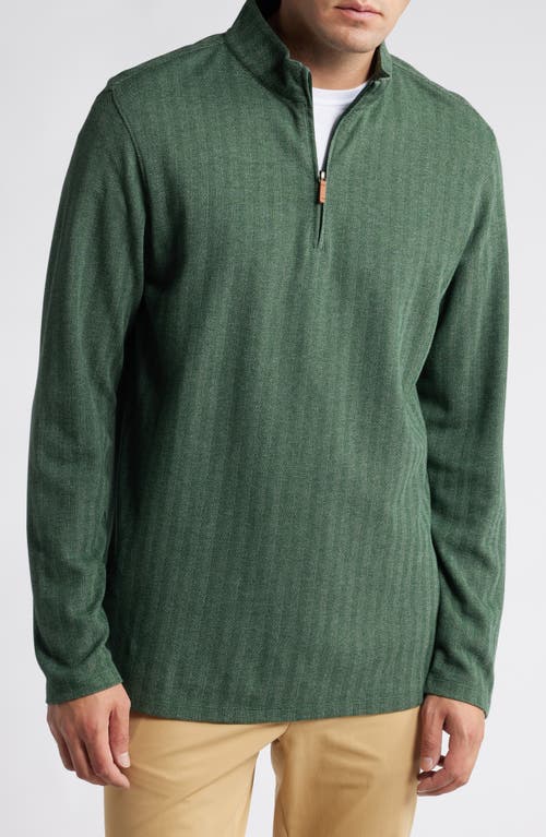 Mizzen+Main Herringbone Knit Half Zip Pullover in Spruce Herringbone 