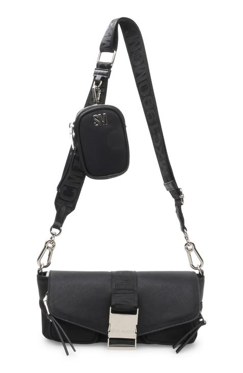 STEVE MADDEN Small Satchel Style Handbag - Gold and Black Animal