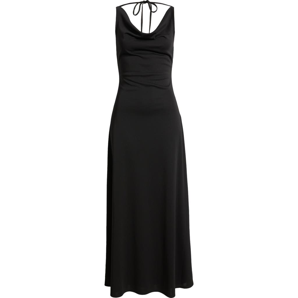 Shop Wayf The Tamara Cowl Neck Gown In Black