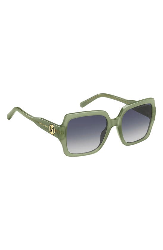 Shop Marc Jacobs 55mm Gradient Square Sunglasses In Green/ Grey Shaded Blue