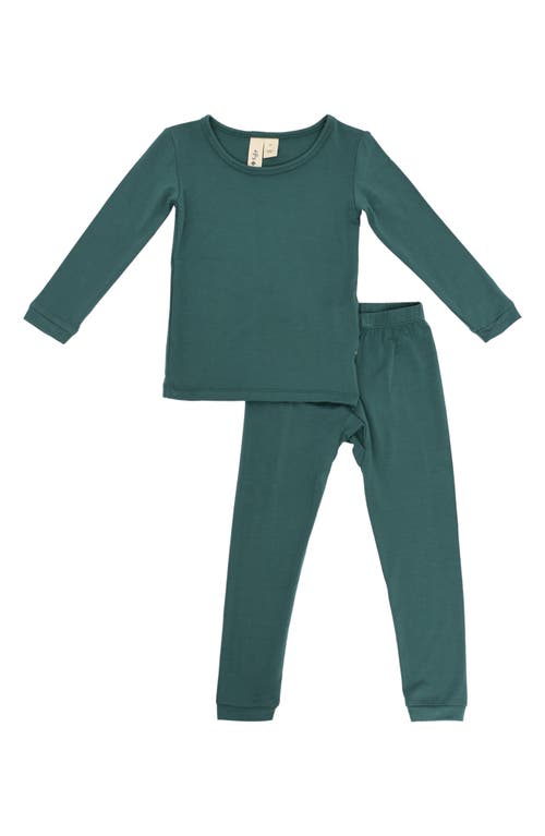 Kyte BABY Kids' Fitted Two-Piece Pajamas Emerald at Nordstrom,
