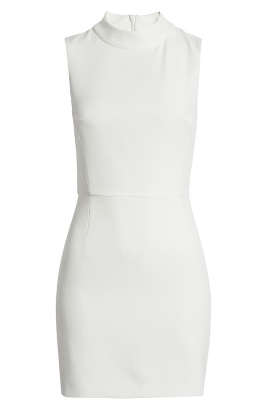 French Connection Echo Sleeveless Mock Neck Dress In Summer White