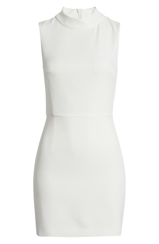 French Connection Echo Sleeveless Mock Neck Dress In Summer White