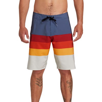 Volcom Lido Liney Stripe Board Shorts, Blue