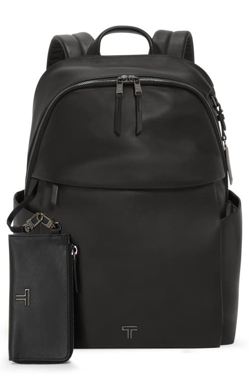 Shop Tumi Raina Leather Backpack In Black/gunmetal