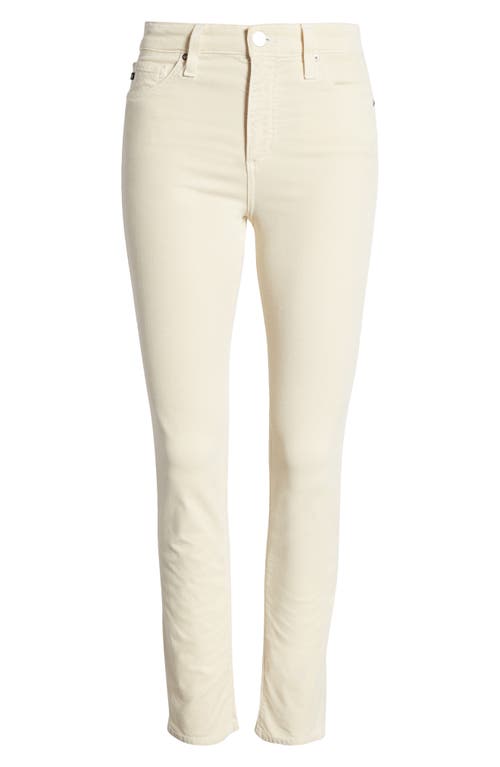 Ag Mari High Waist Slim Ankle Straight Leg Jeans In White Cream