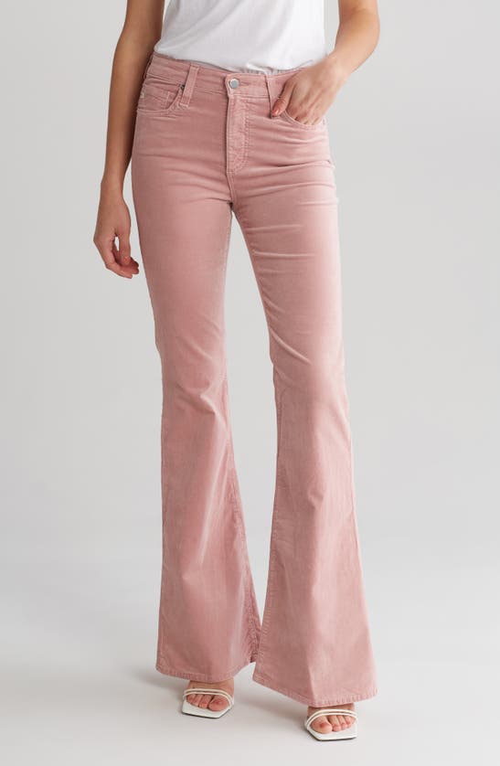 Ag Quinne High Waist Flare Leg Jeans In Fresh Rose